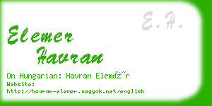 elemer havran business card